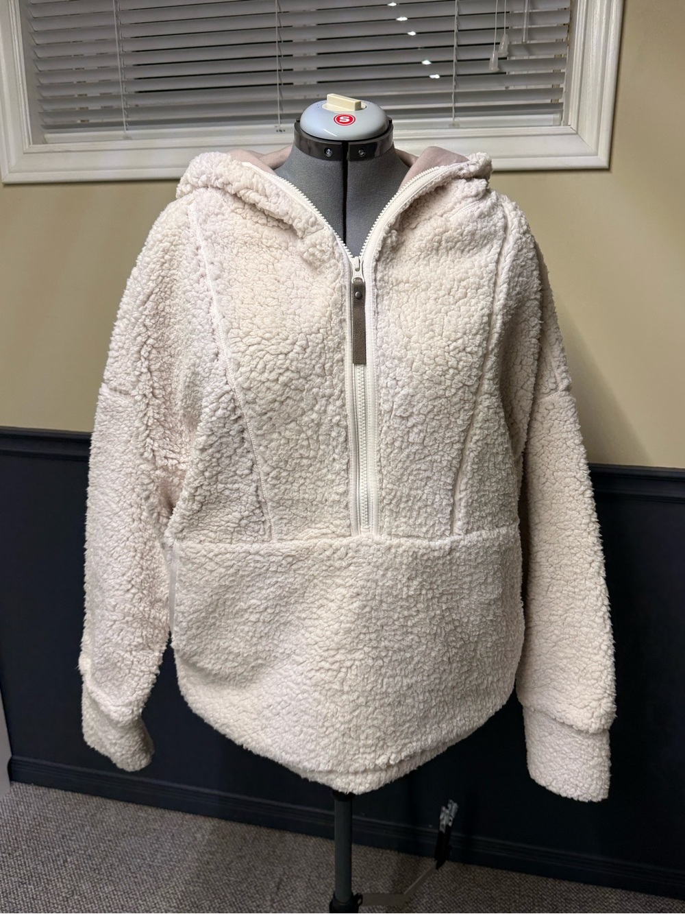 Prana Cream Sherpa Half-Zip Hoodie